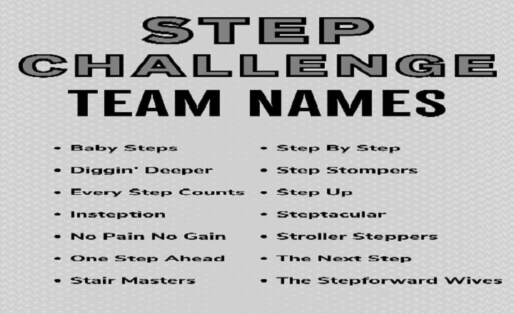 Step Challenge Team Names